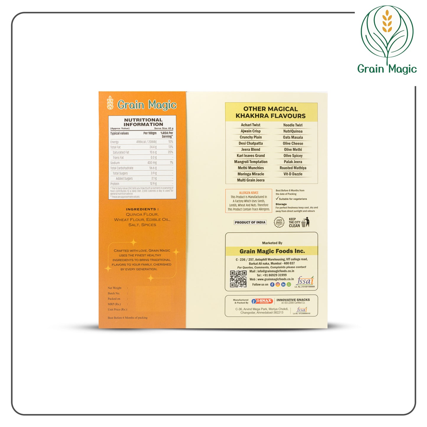 Khakhra NutriQuinoa - Vacuum Packed