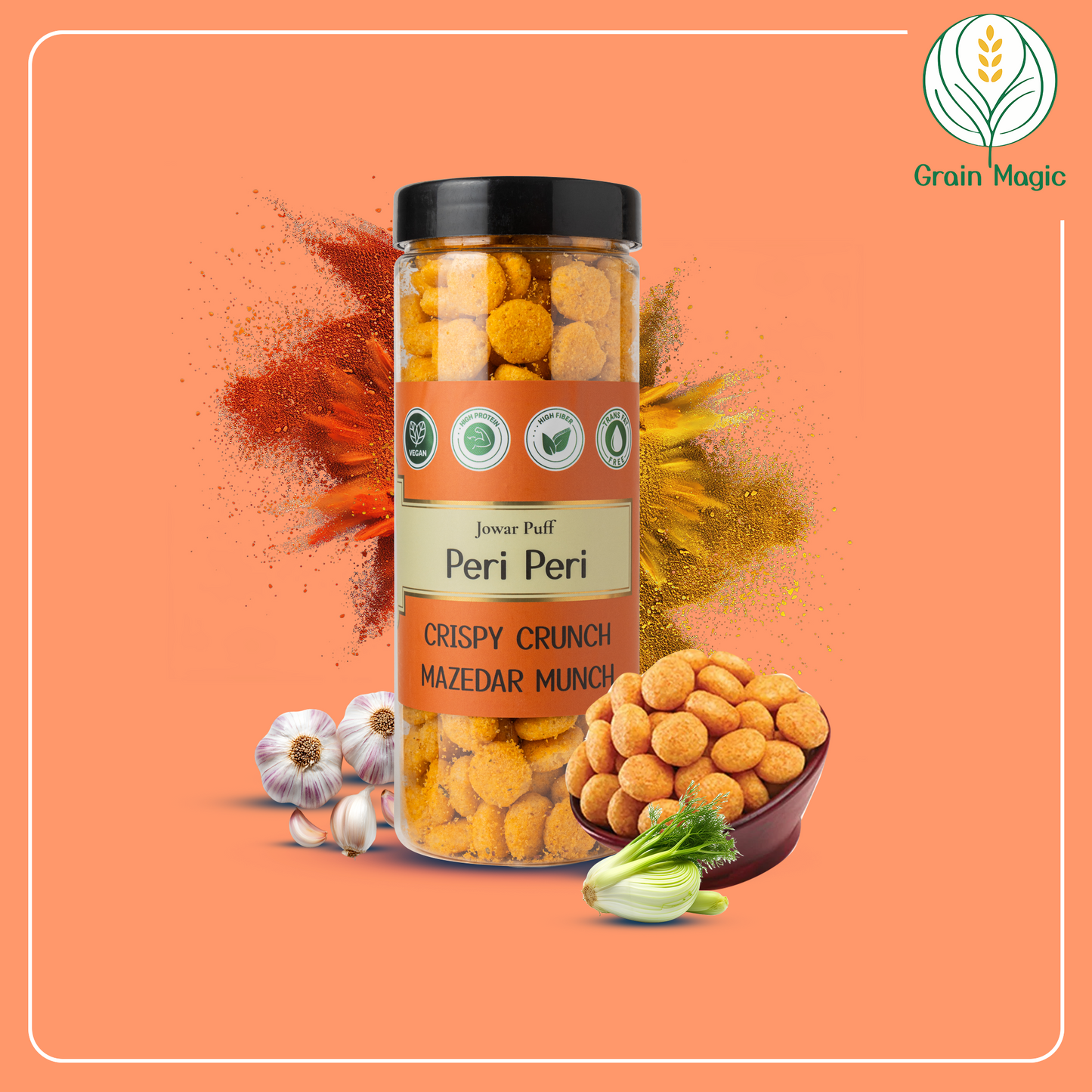 Jowar Puff Peri Peri