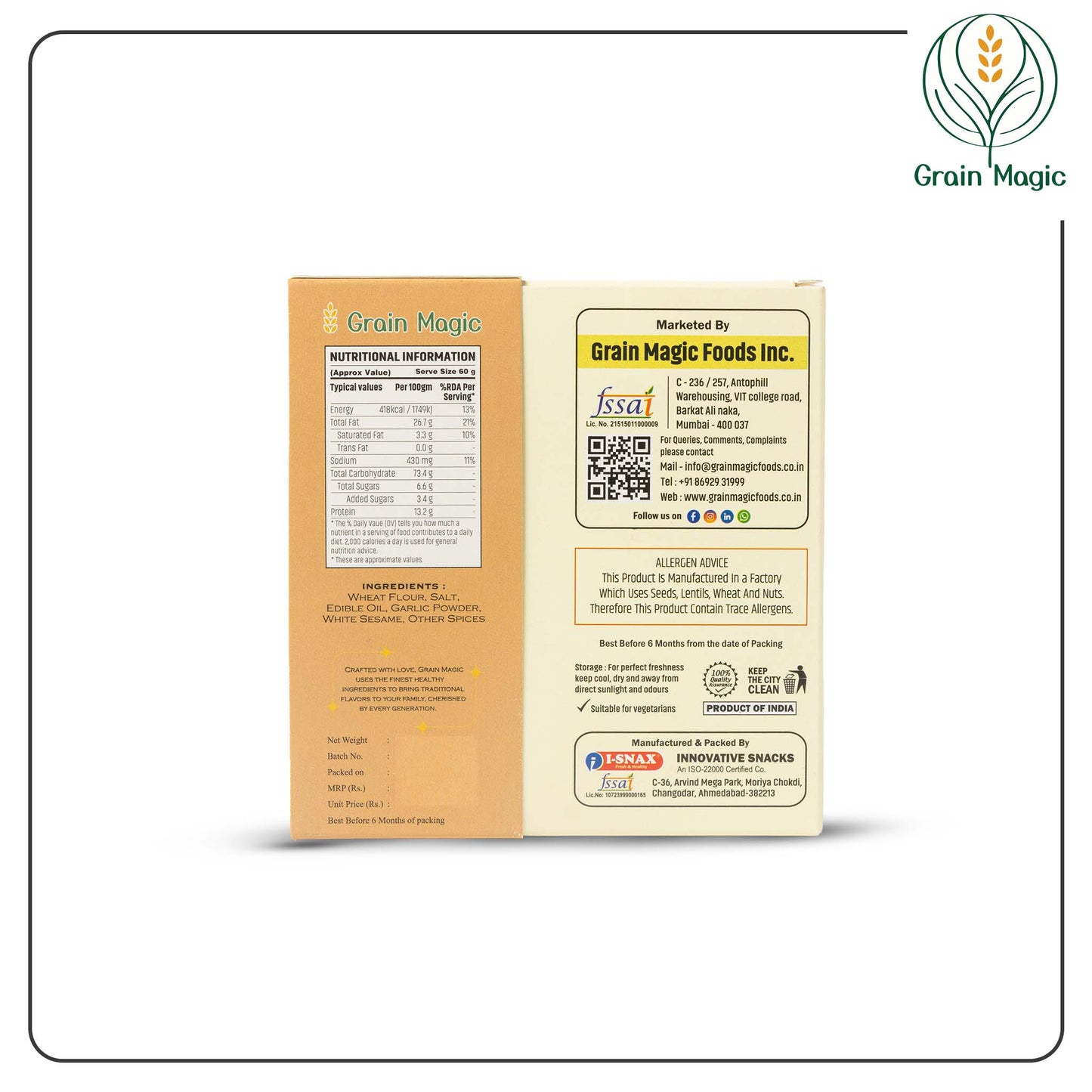 Bhakhri Garlic Roasted - Vacuum Packed