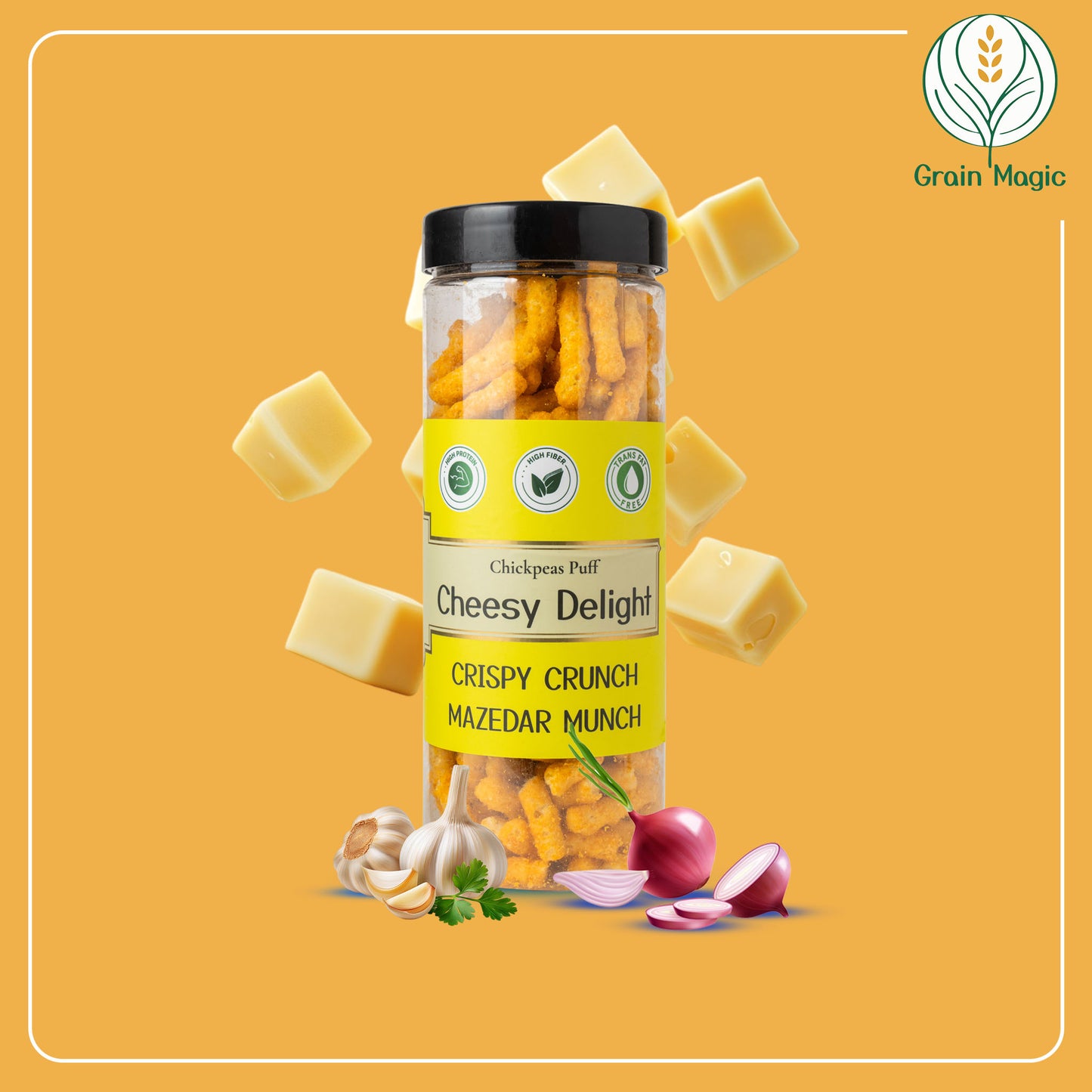 Chickpeas Puff Cheesy Delight