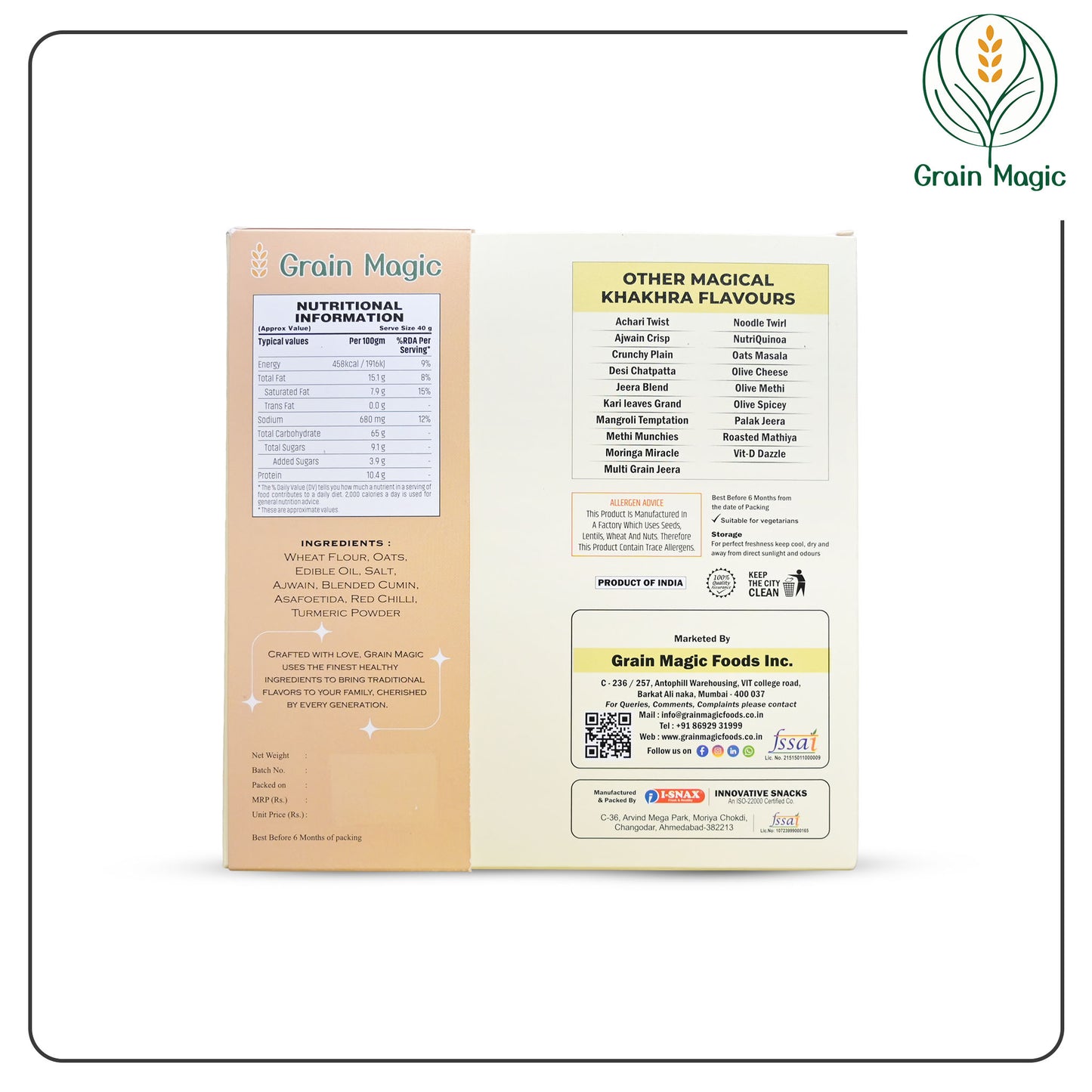 Khakhra Oats Masala - Vacuum Packed