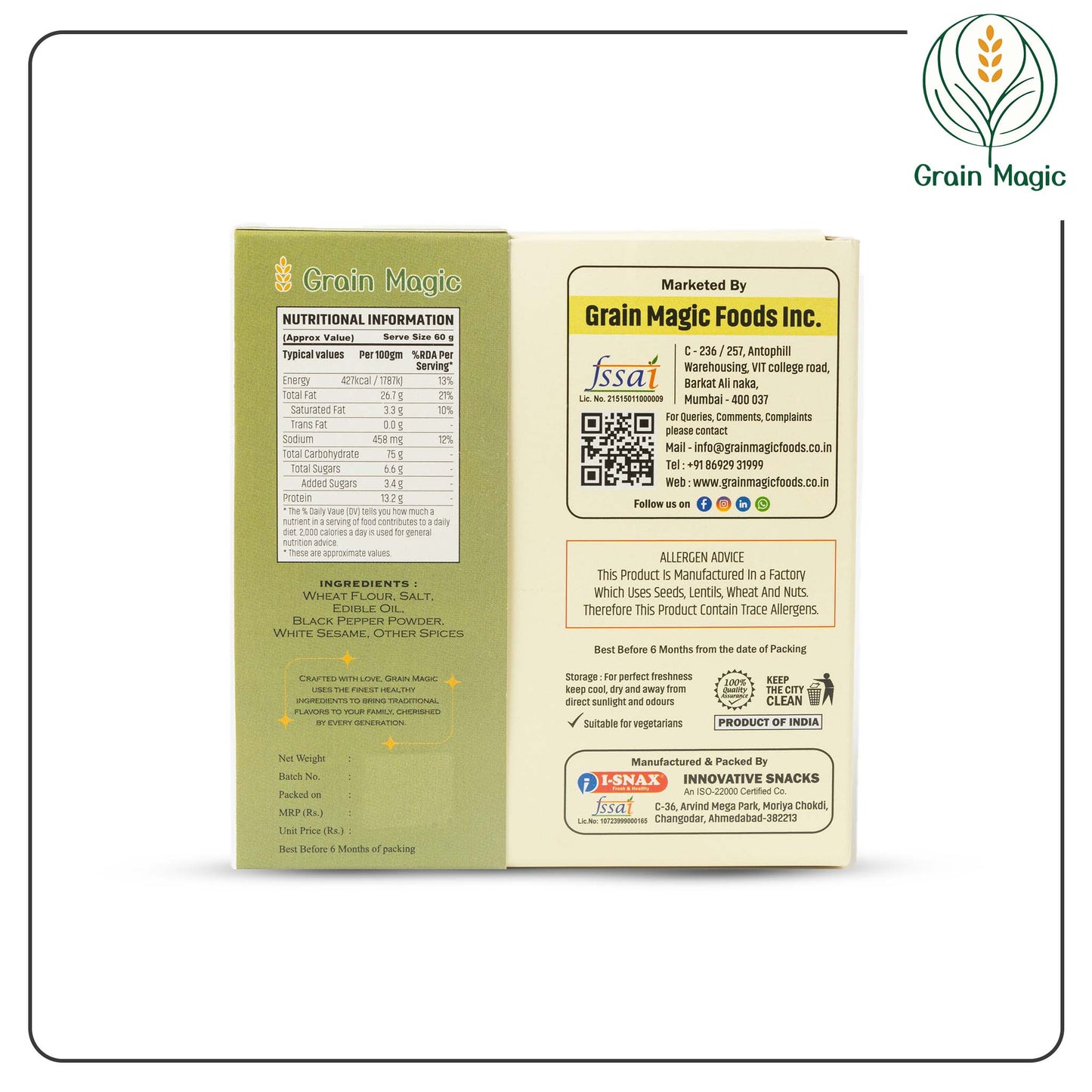 Bhakhri Mari Crunch - Vacuum Packed