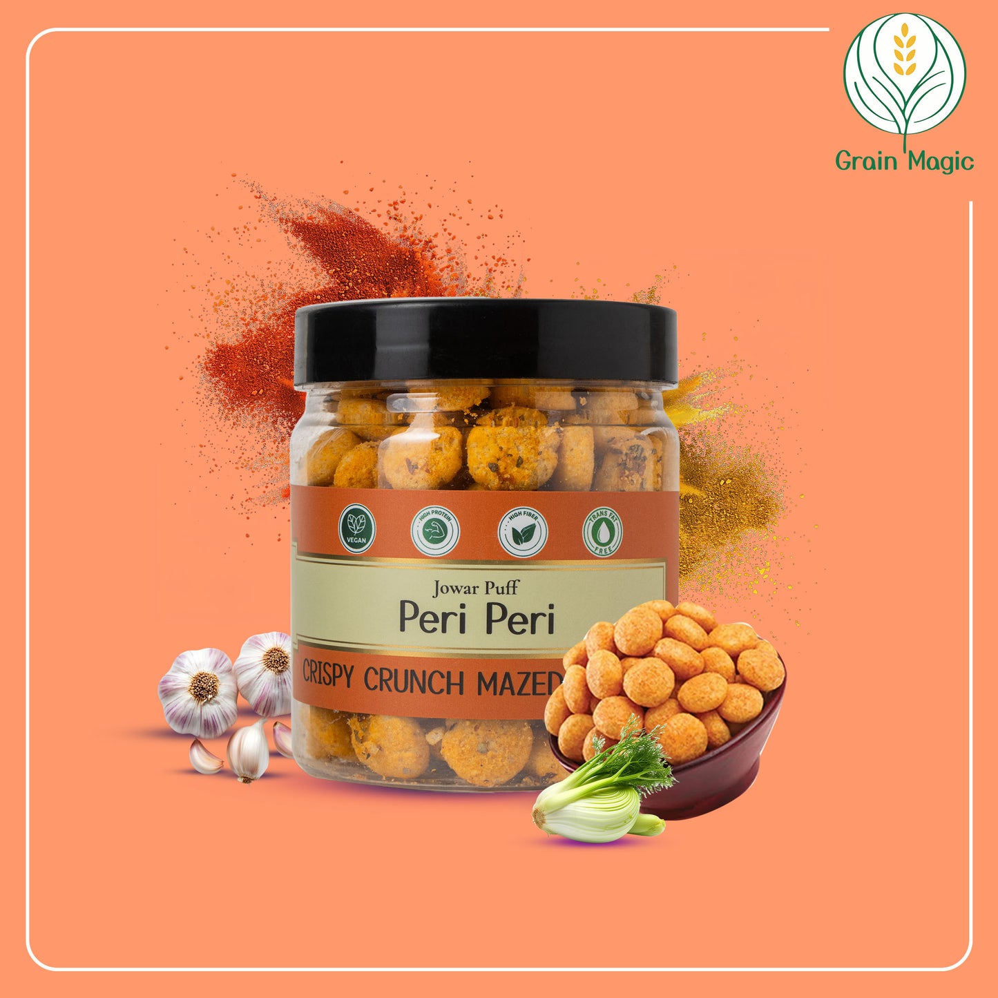 Jowar Puff Peri Peri