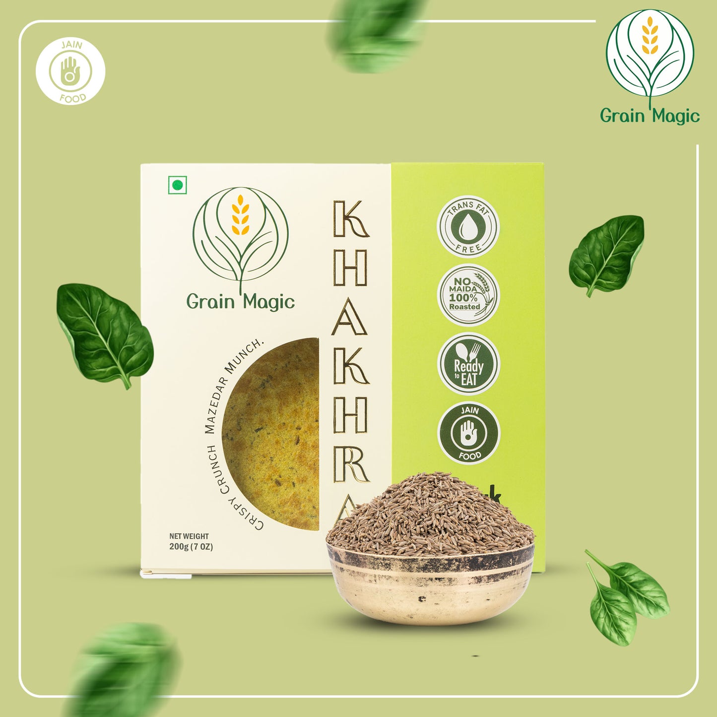 Khakhra Palak Jeera - Vacuum Packed